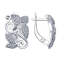 Серьги из серебра с фианитами