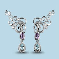 Серьги, артикул LV4453004А, серебро