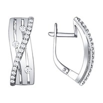 Серьги из серебра с фианитами