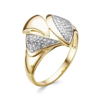 Кольцо V17453510100 из лимонного золота с бриллиантом