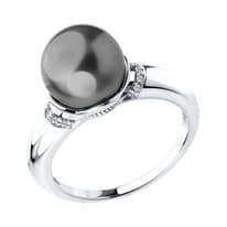 Кольцо из серебра с жемчугом Swarovski и фианитами