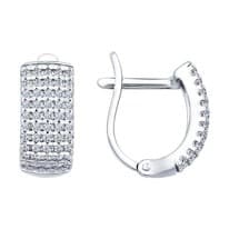 Серьги из серебра с фианитами