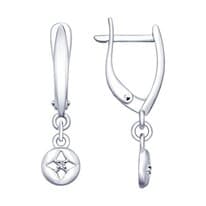 Серьги из серебра с бриллиантами