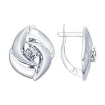 Серьги из серебра с фианитами