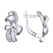 Серьги из серебра с фианитами