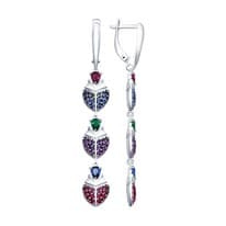 Серьги из серебра с фианитами