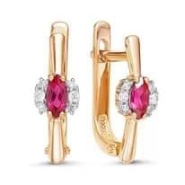 Серьги из красного золота с рубином V21381511800