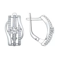 Серьги из серебра с фианитами