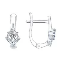 Серьги из серебра с фианитами