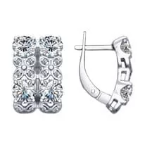 Серьги из серебра с фианитами