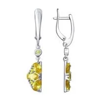 Серьги из серебра с фианитами