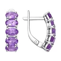 Серьги из серебра с аметистами