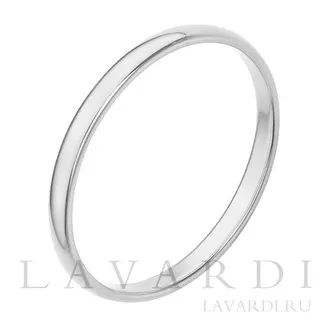 Обручальное кольцо из белого золота 2 мм 24 размер
