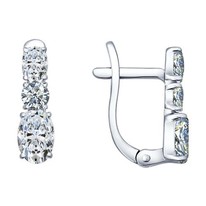 Серьги из серебра с фианитами
