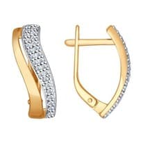 Серьги из золочёного серебра с фианитами