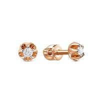 Серьги из красного золота с бриллиантом V41131510000