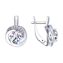 Серьги из серебра с фианитами