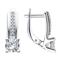 Серьги из серебра со Swarovski Zirconia