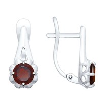Серьги из серебра с гранатами
