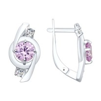 Серьги из серебра с фианитами