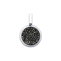 Подвеска из серебра с чёрными кристаллами Swarovski