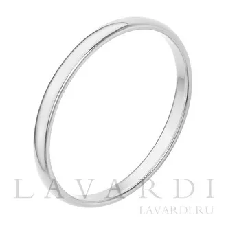 Обручальное кольцо из белого золота 2 мм 25 размер