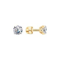 Серьги-пусеты из золочёного серебра со Swarovski Zirconia