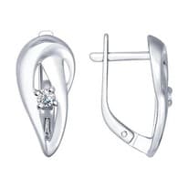 Серьги из серебра с фианитами