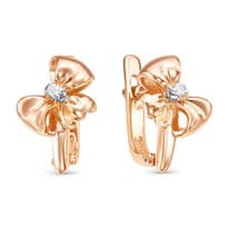 Серьги из красного золота с бриллиантом V24551510000