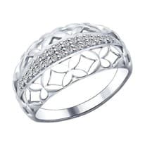 Кольцо из серебра с фианитами