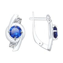 Серьги из серебра с фианитами