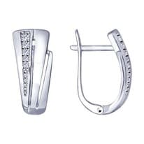 Серьги из серебра с фианитами