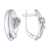 Серьги из серебра с фианитами