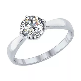 Помолвочное кольцо из серебра со Swarovski Zirconia 89010028