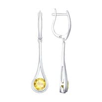 Серьги из серебра с цитринами