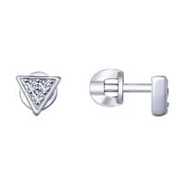 Серьги из серебра с фианитами