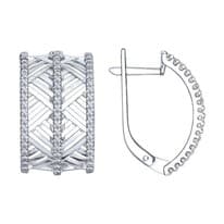 Серьги из серебра с фианитами