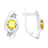 Серьги из серебра с фианитами