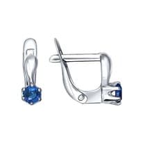 Серьги из серебра с голубыми фианитами