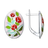 Серьги из серебра с эмалью