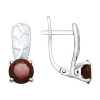 Серьги из серебра с гранатами