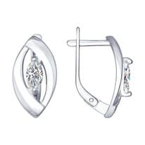 Серьги из серебра с фианитами