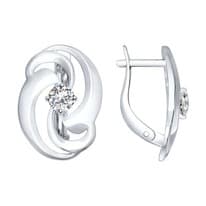 Серьги из серебра с фианитами