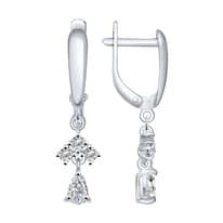 Серьги из серебра с фианитами