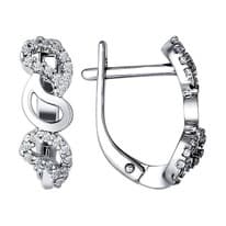 Серьги из серебра с фианитами