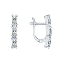 Серьги из серебра с фианитами